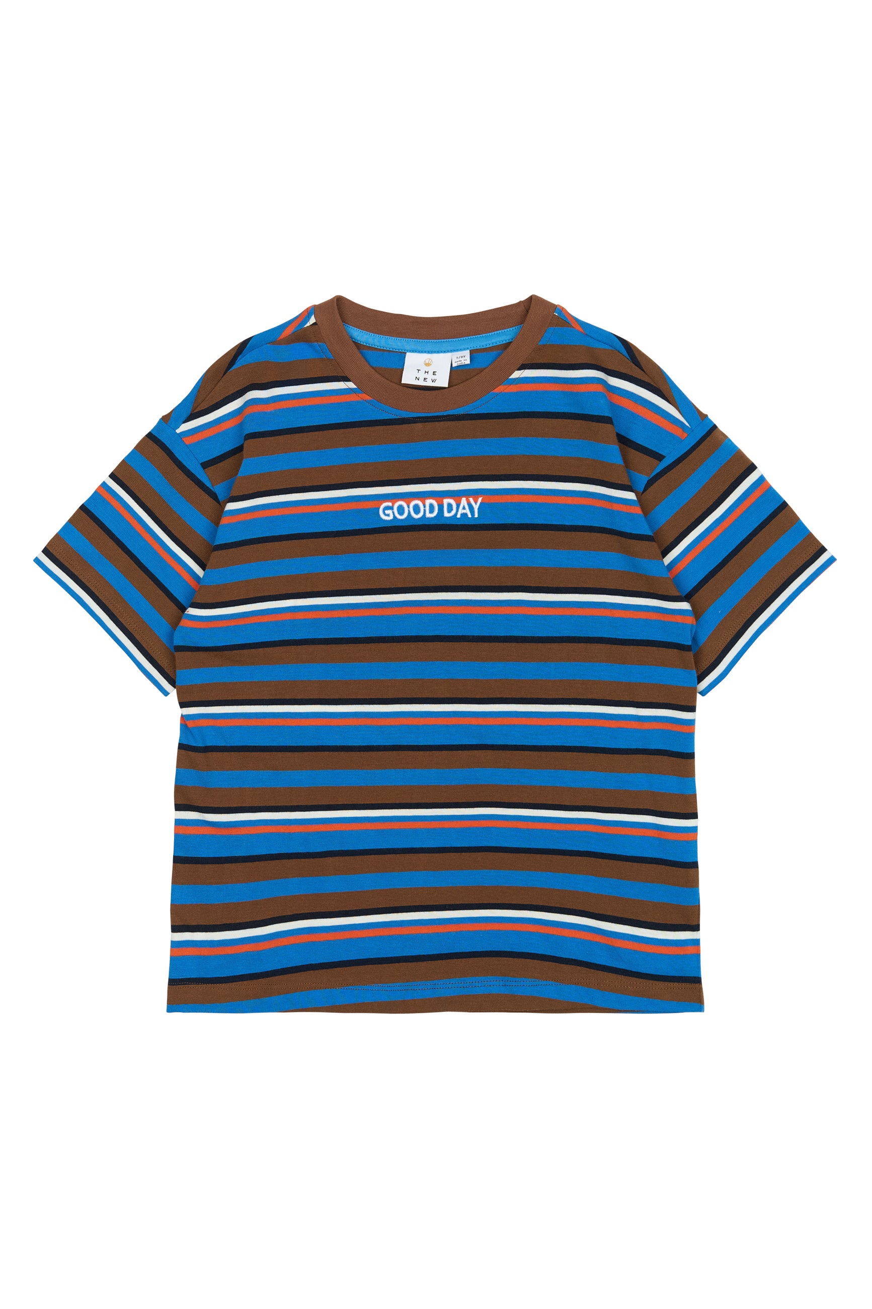 🌟 GOOD DAY gestreept T-shirt – Toffee & Blauw