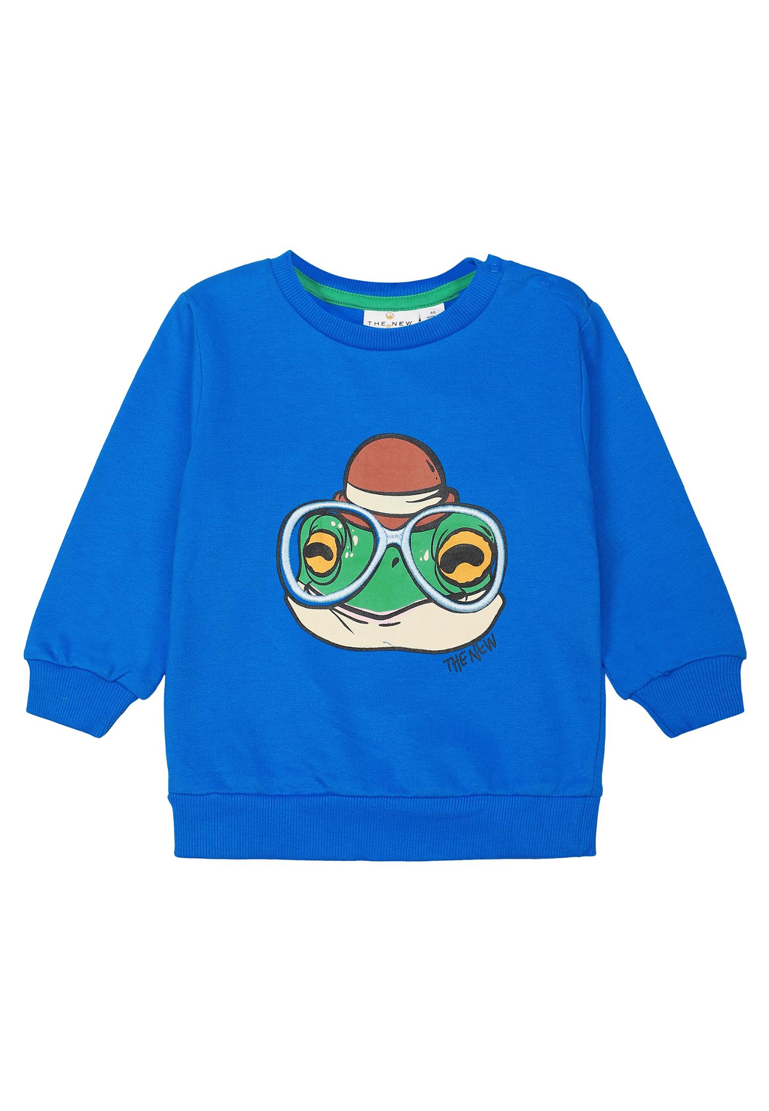 Sweater met leuke print van een kikker met bril