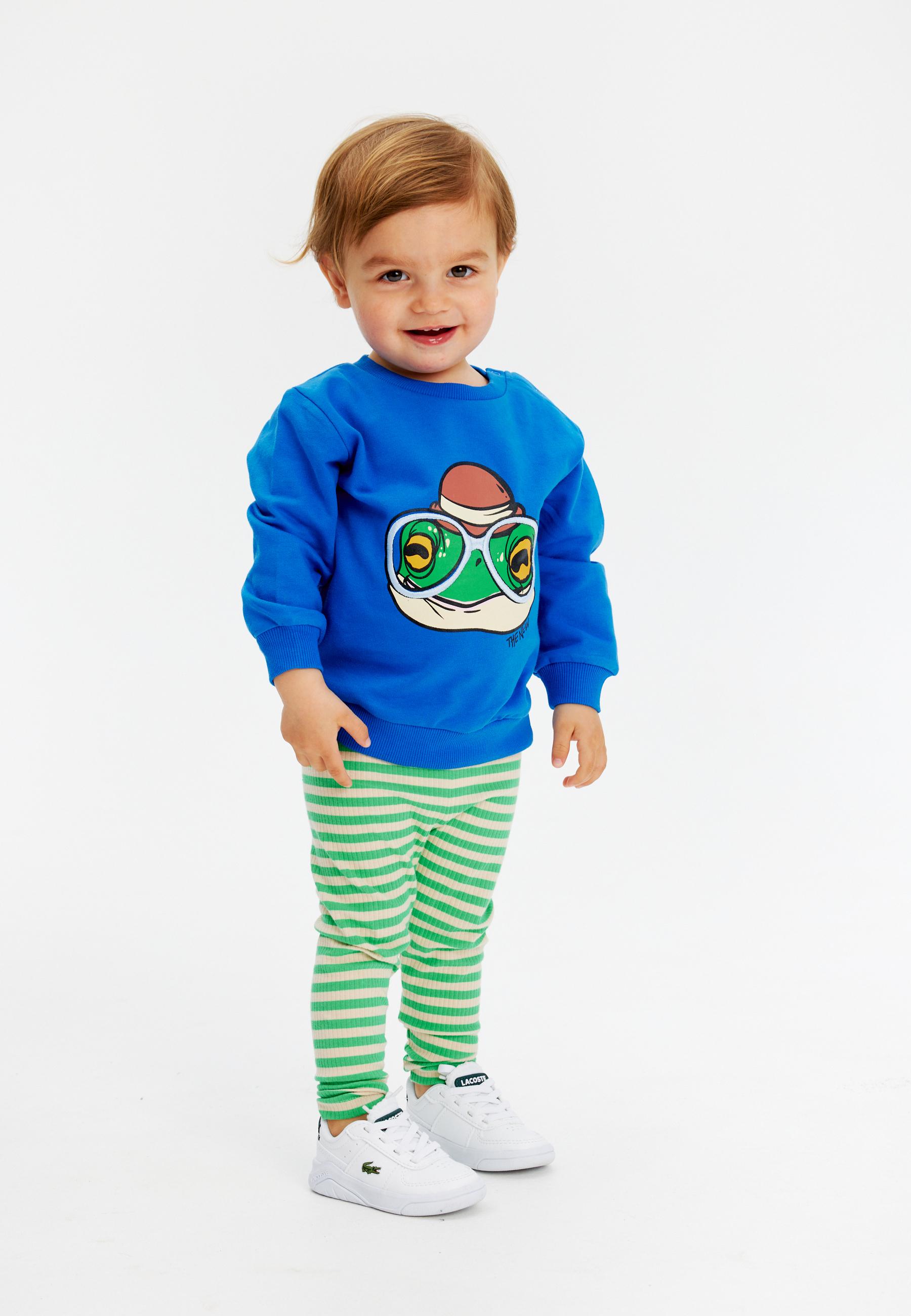 Sweater met leuke print van een kikker met bril