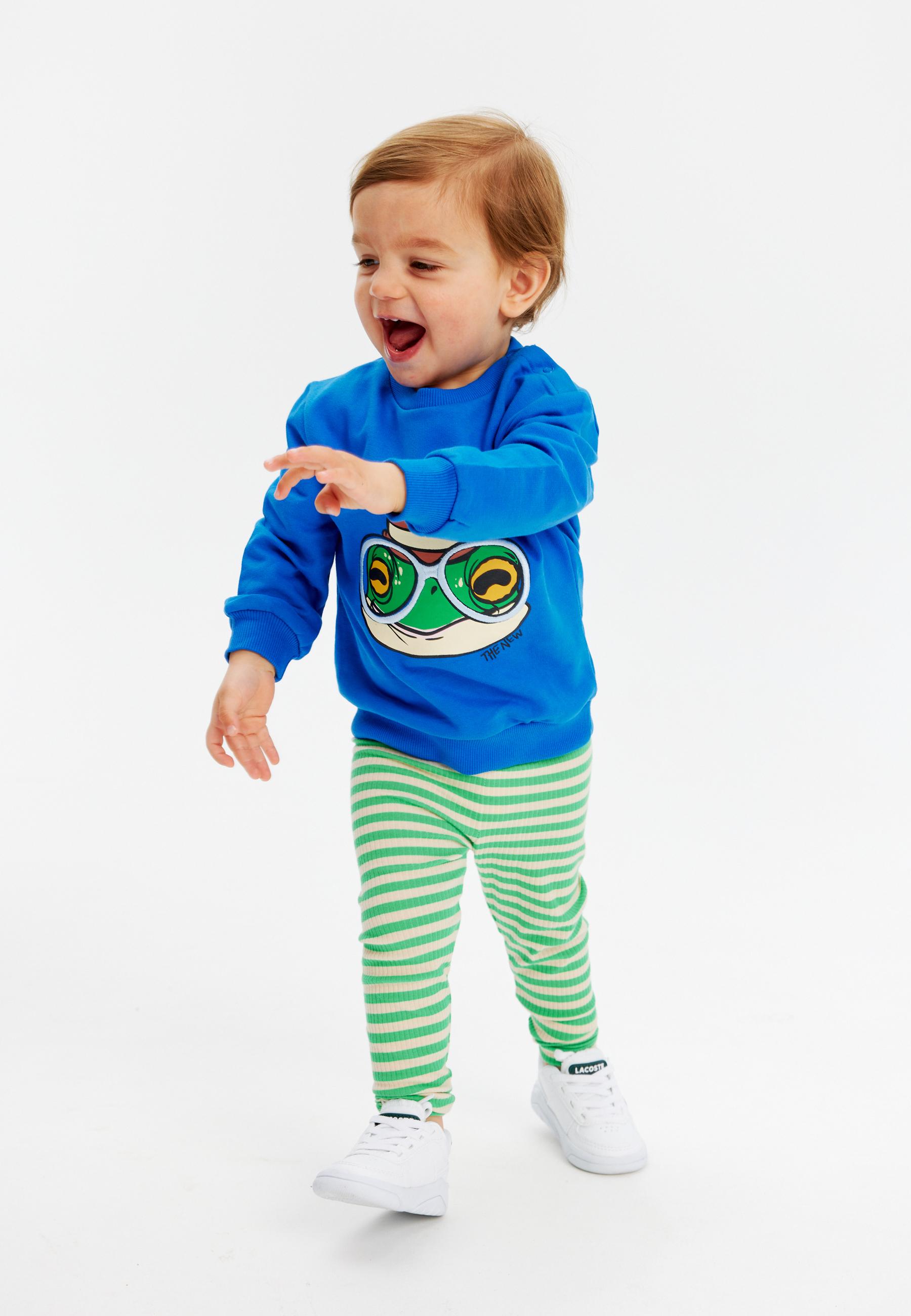 Sweater met leuke print van een kikker met bril