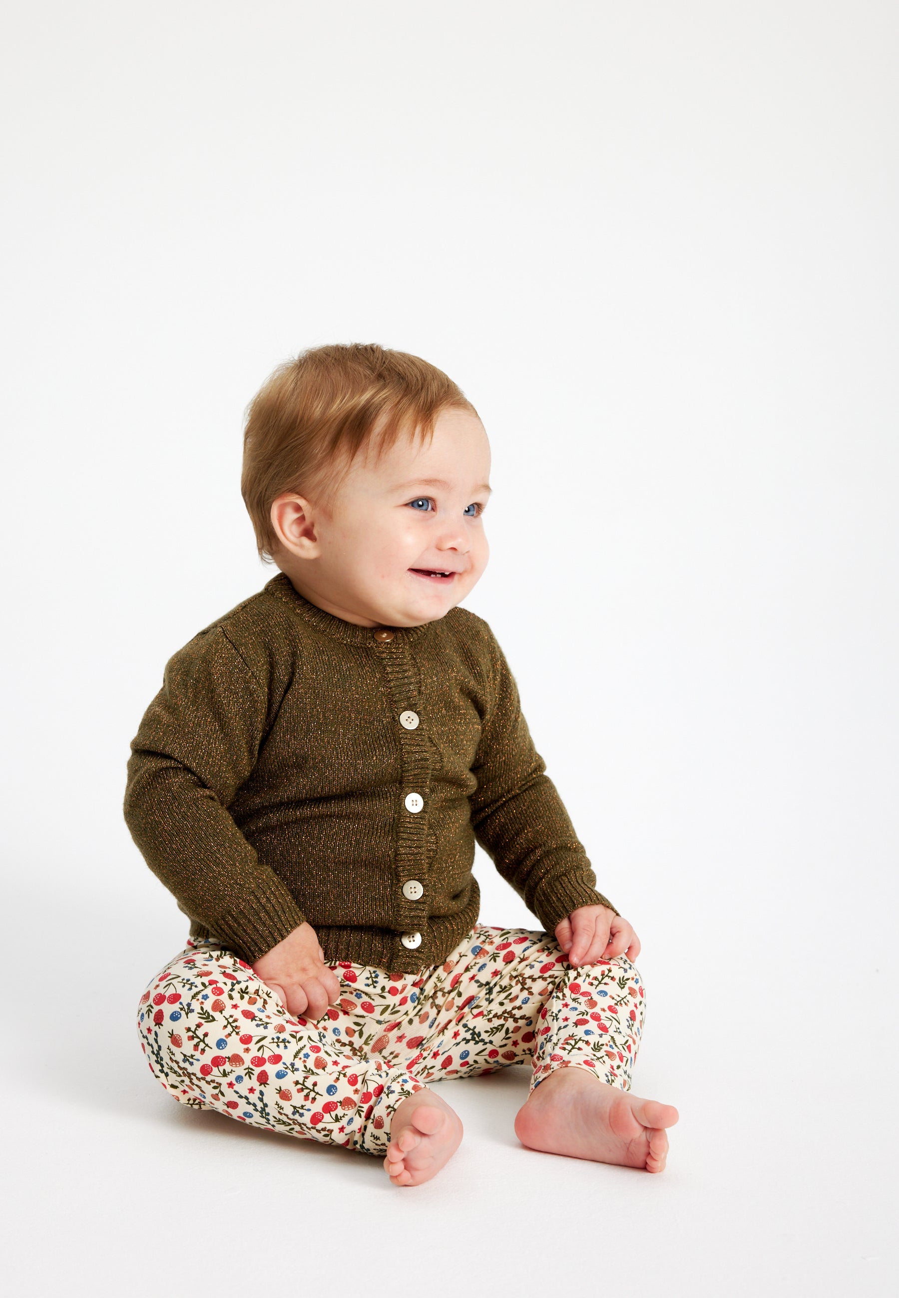 Licht groen/bruin vestje met sprankelende glans