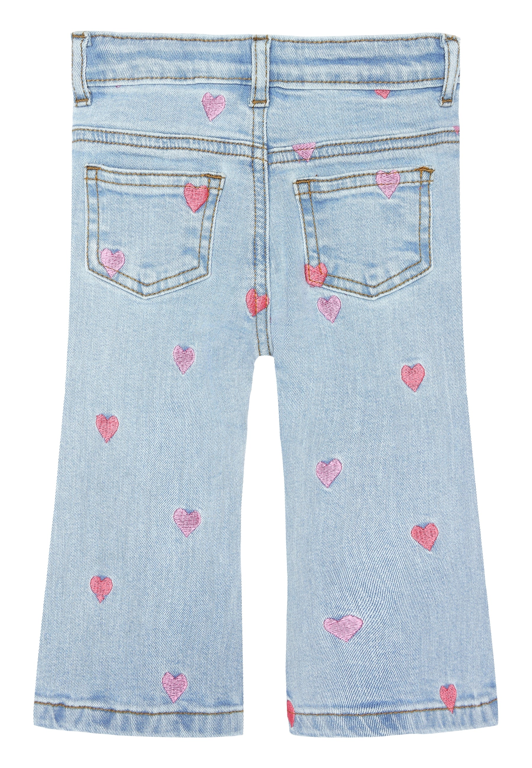 Schattige lichtblauwe jeans met hartjes