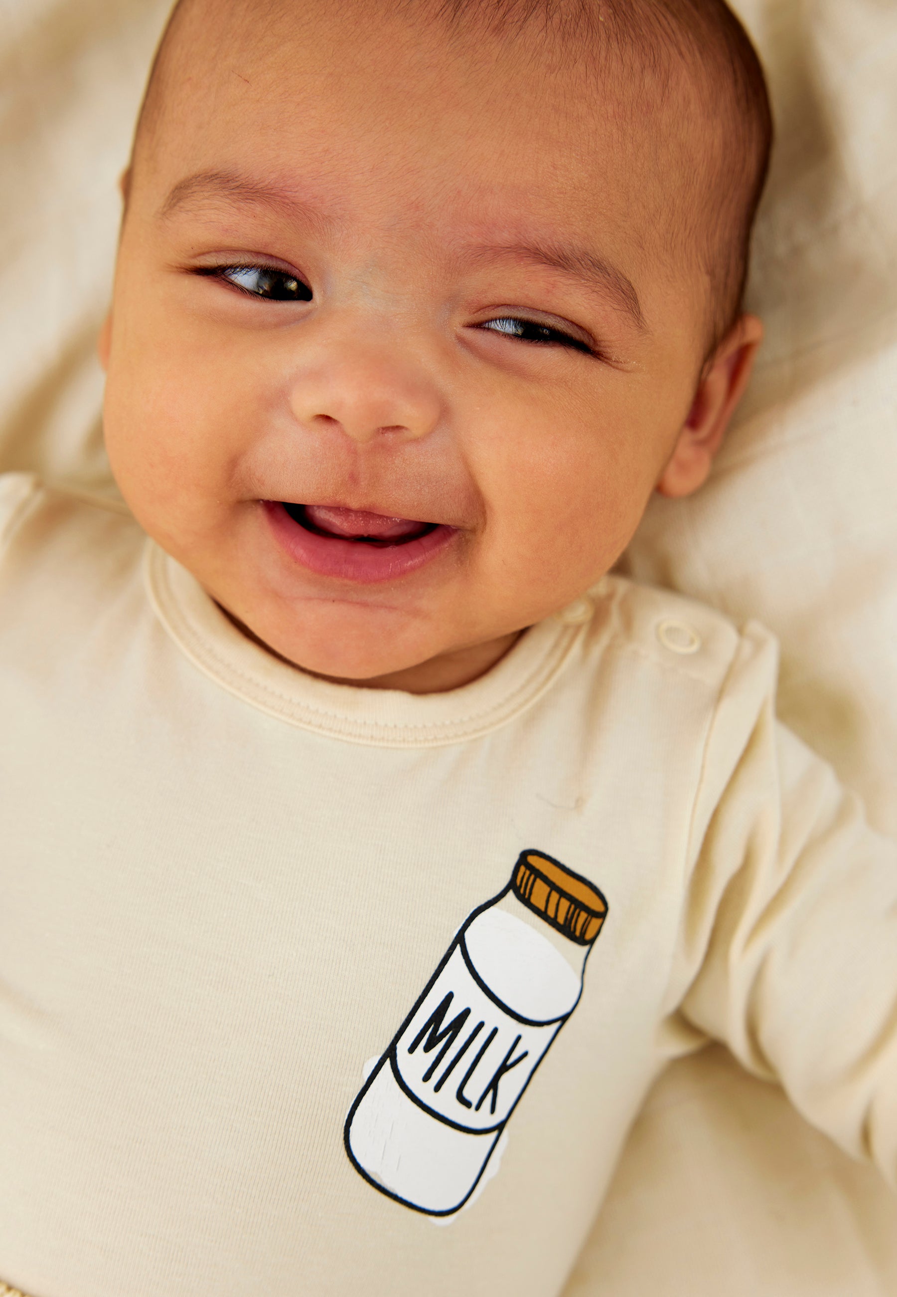 The New Siblings – Nick Lange Mouwen Babybody – White Swan (Biologisch Katoen)