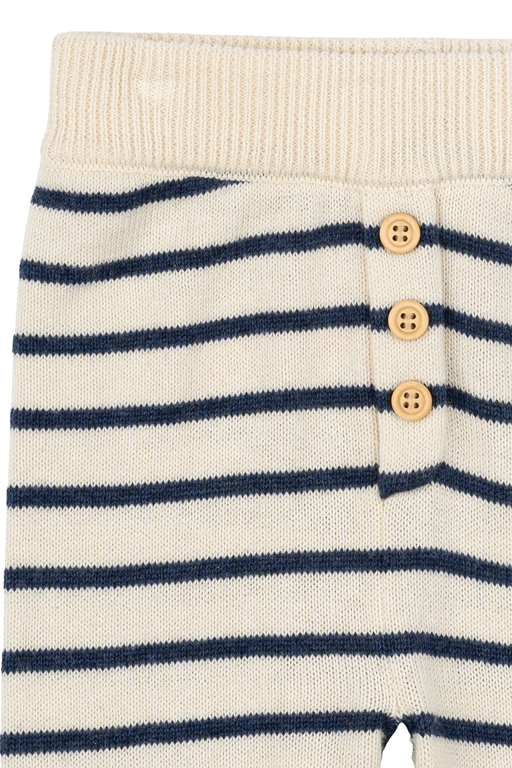 🌊 The New Siblings – Norton Knit Broek – Knusse Strepen in Mood Indigo 🌊