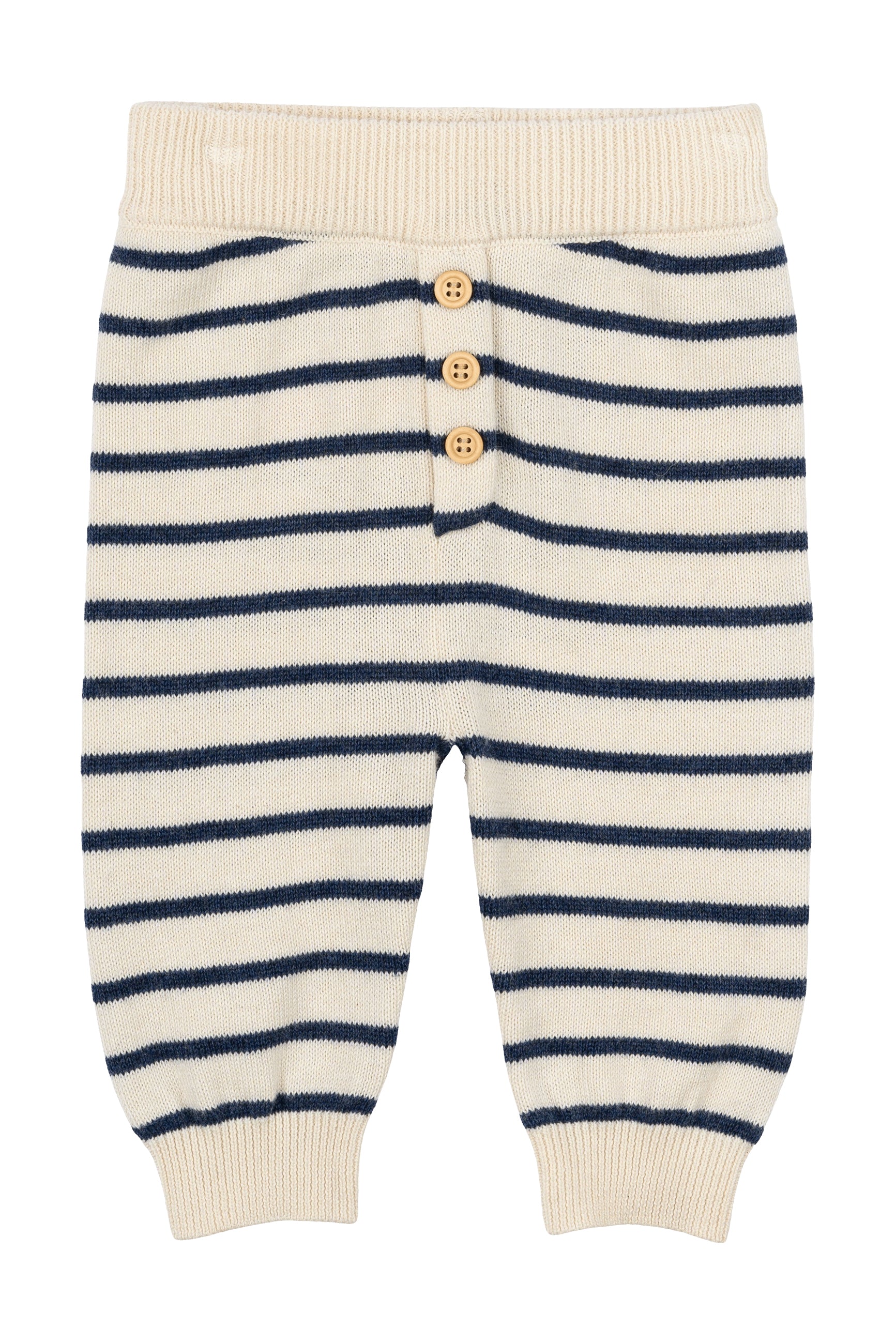 🌊 The New Siblings – Norton Knit Broek – Knusse Strepen in Mood Indigo 🌊