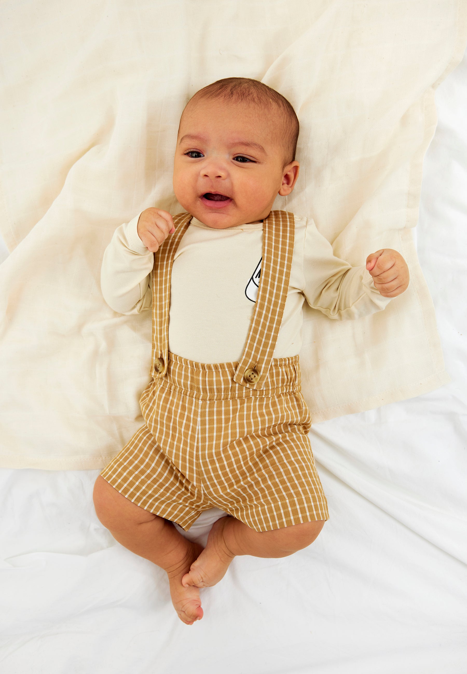 🌿 The New Siblings - Norville Shorts in Apple Cinnamon Check 🍏🍂