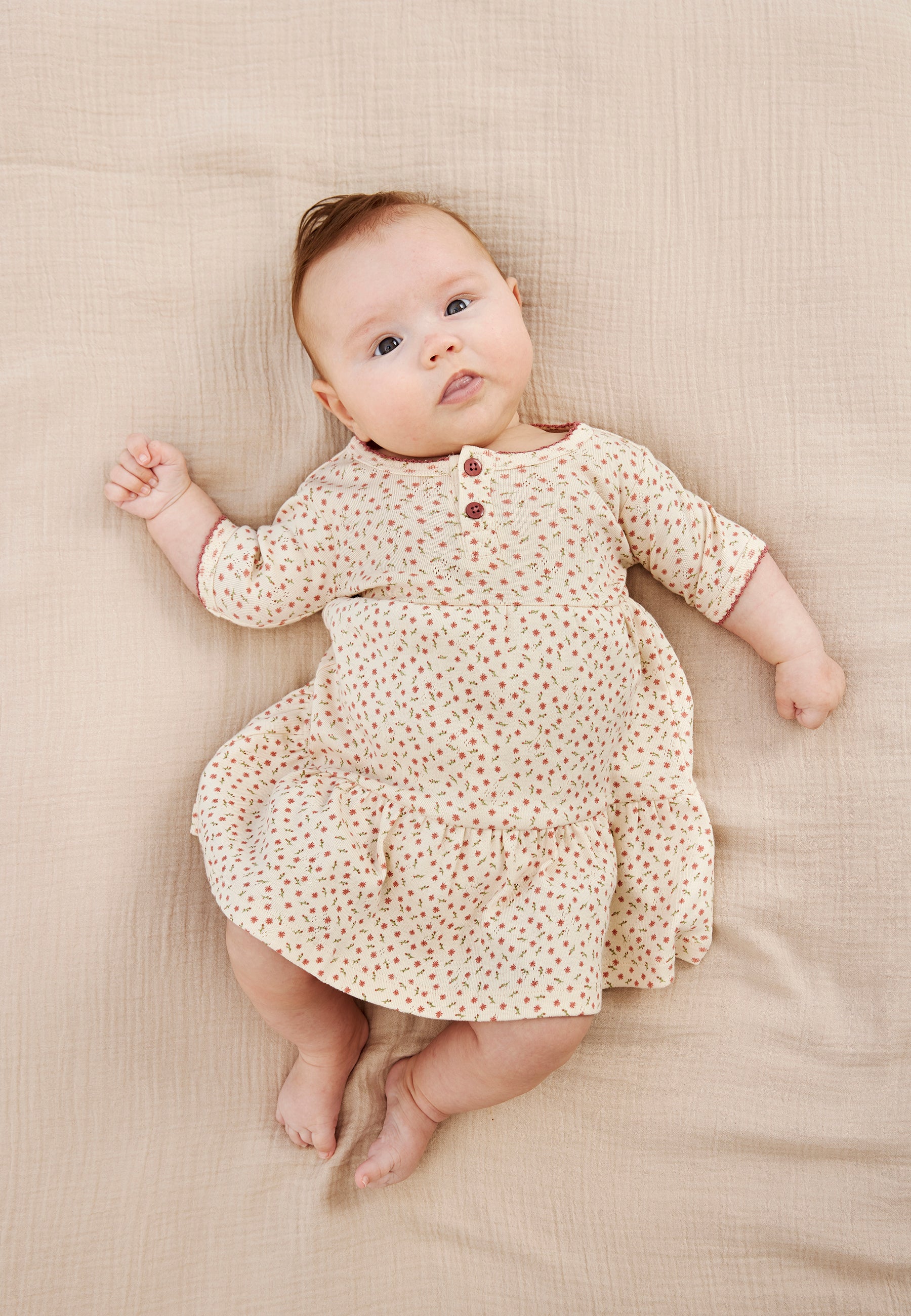 🌼 Babyjurk met Romper in White Swan Bloemenprint 🌼