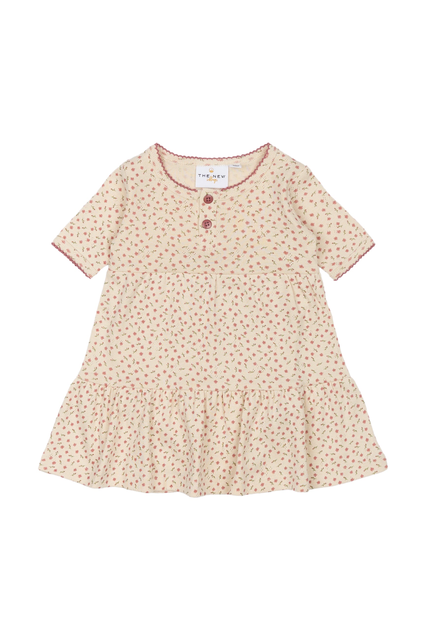 🌼 Babyjurk met Romper in White Swan Bloemenprint 🌼