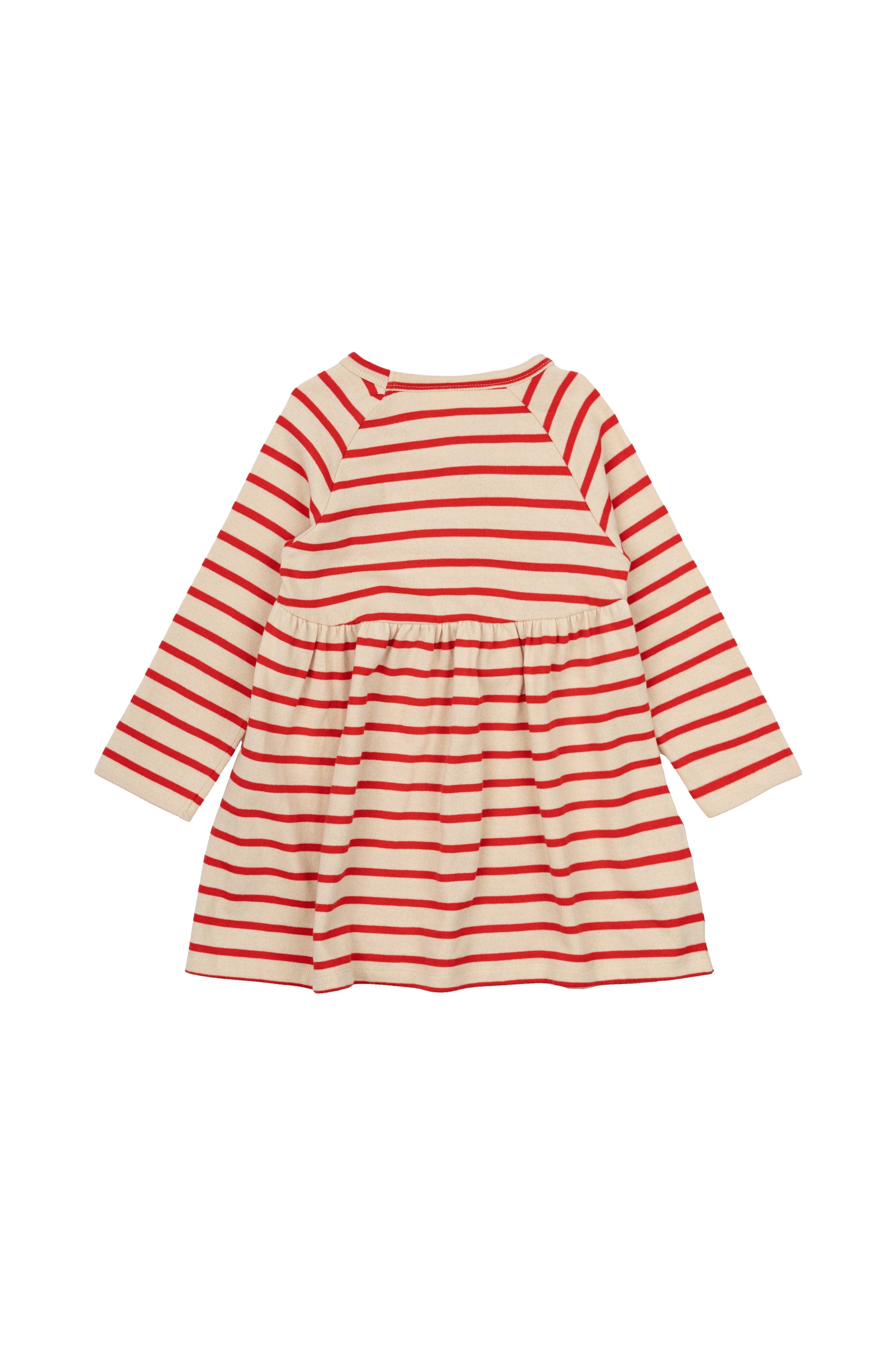 🌟 The New Siblings – Gestreepte Lange Mouwen Jurk in Poppy Red 🌟