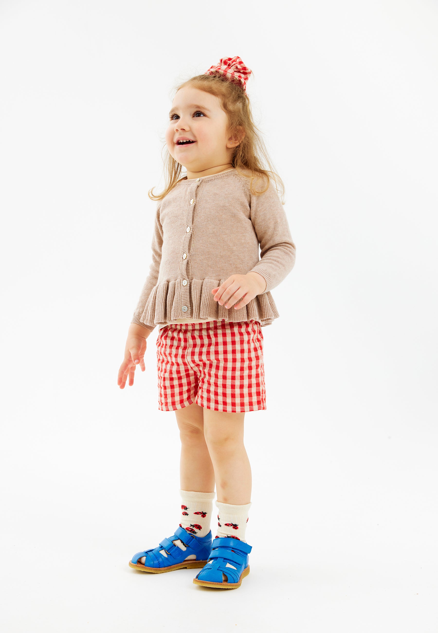 🌸 The New Siblings Nelly Shorts – Zomers Ruitjesfeest in Poppy Red! 🌸