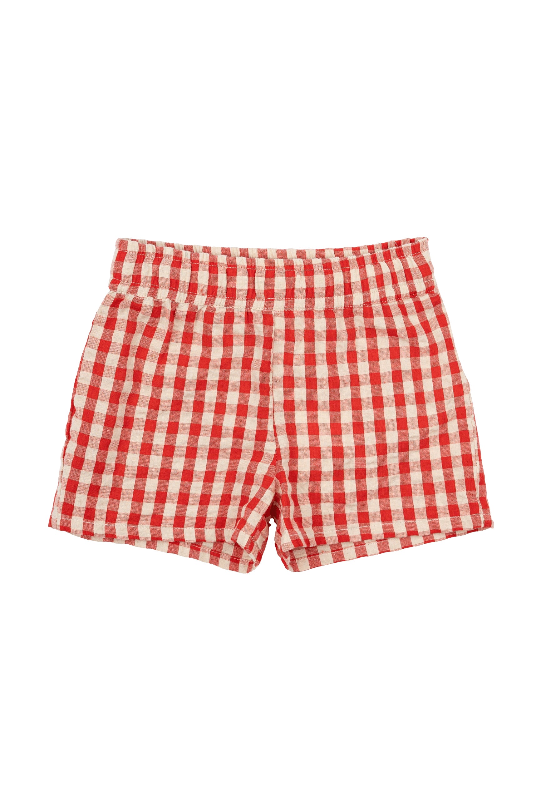 🌸 The New Siblings Nelly Shorts – Zomers Ruitjesfeest in Poppy Red! 🌸