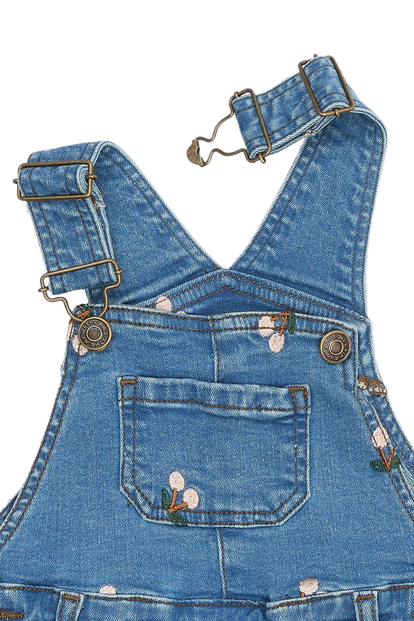 🍒 Korte salopettebroek met kersenborduursel