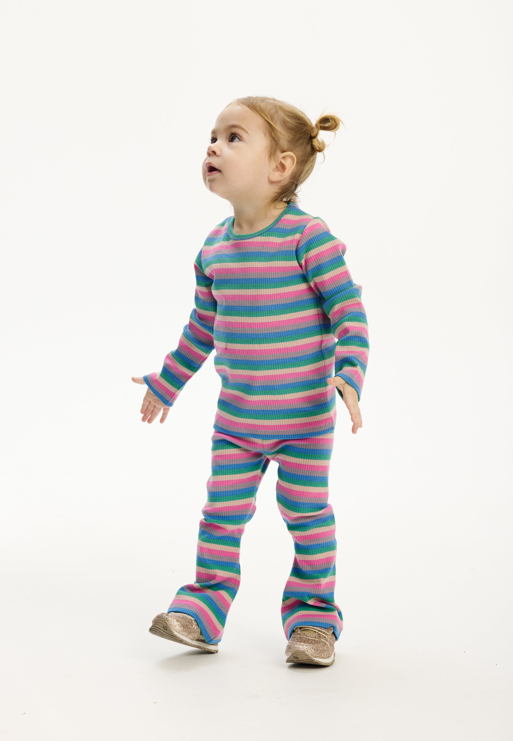 🌈 Gestreept Rib T-shirt – Multi Color | The New Siblings