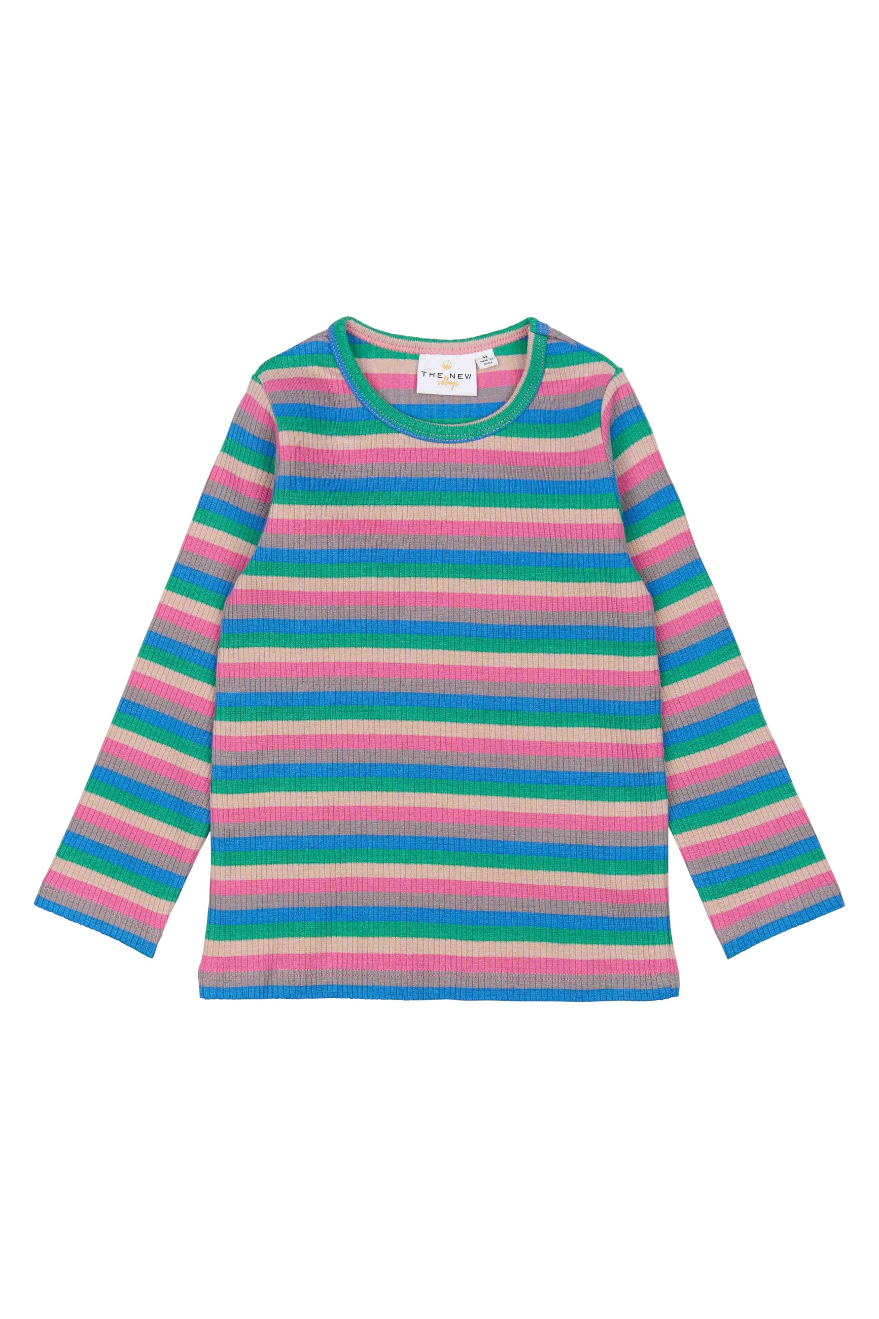 🌈 Gestreept Rib T-shirt – Multi Color | The New Siblings