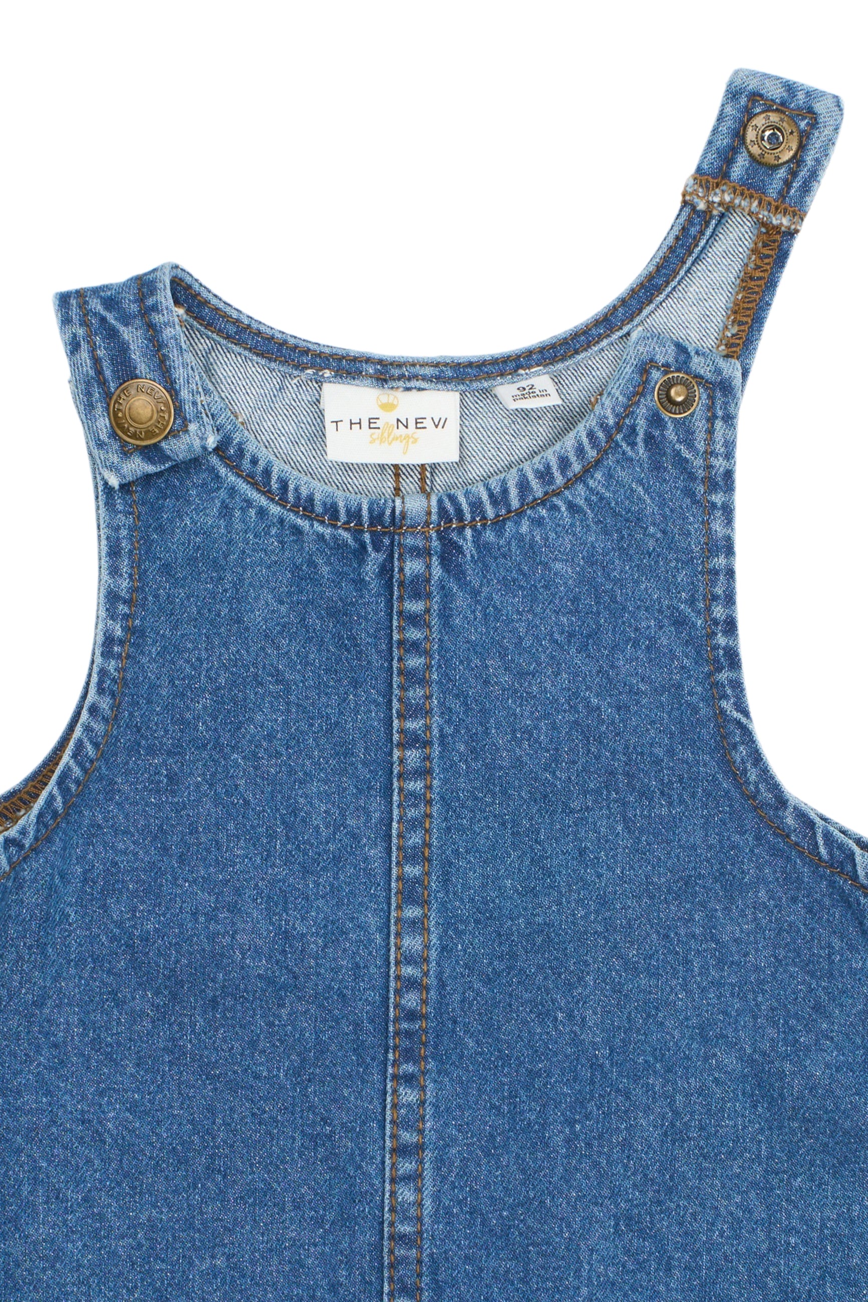 👗 Pida Denim Jurkje – Medium Blue met Smile & Love More | The New Siblings