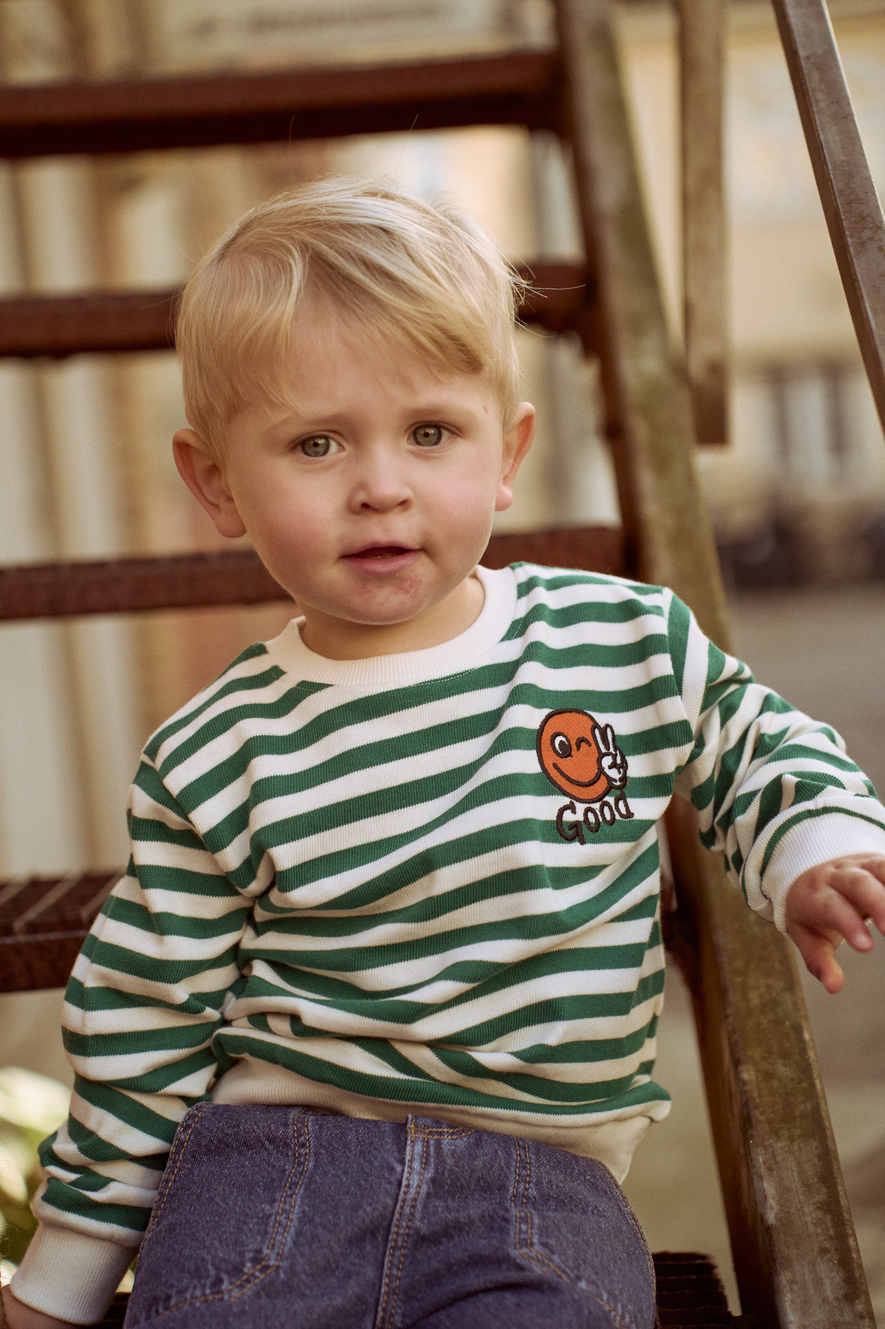 💚 Per Sweatshirt – Alpine Green Stripes | The New Siblings