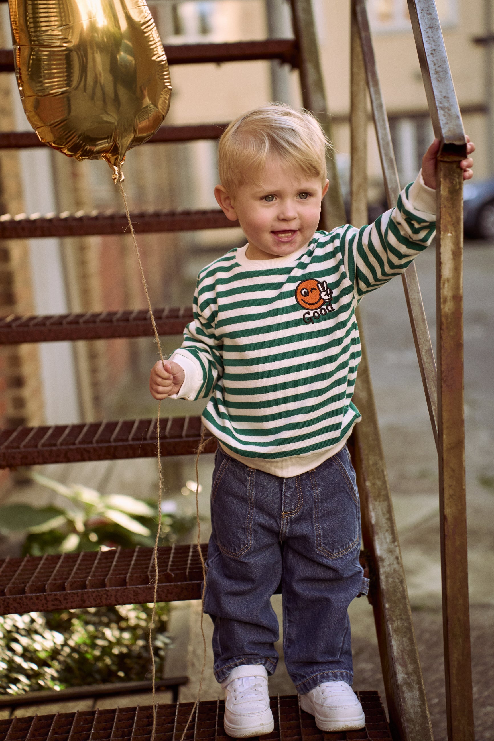 💚 Per Sweatshirt – Alpine Green Stripes | The New Siblings