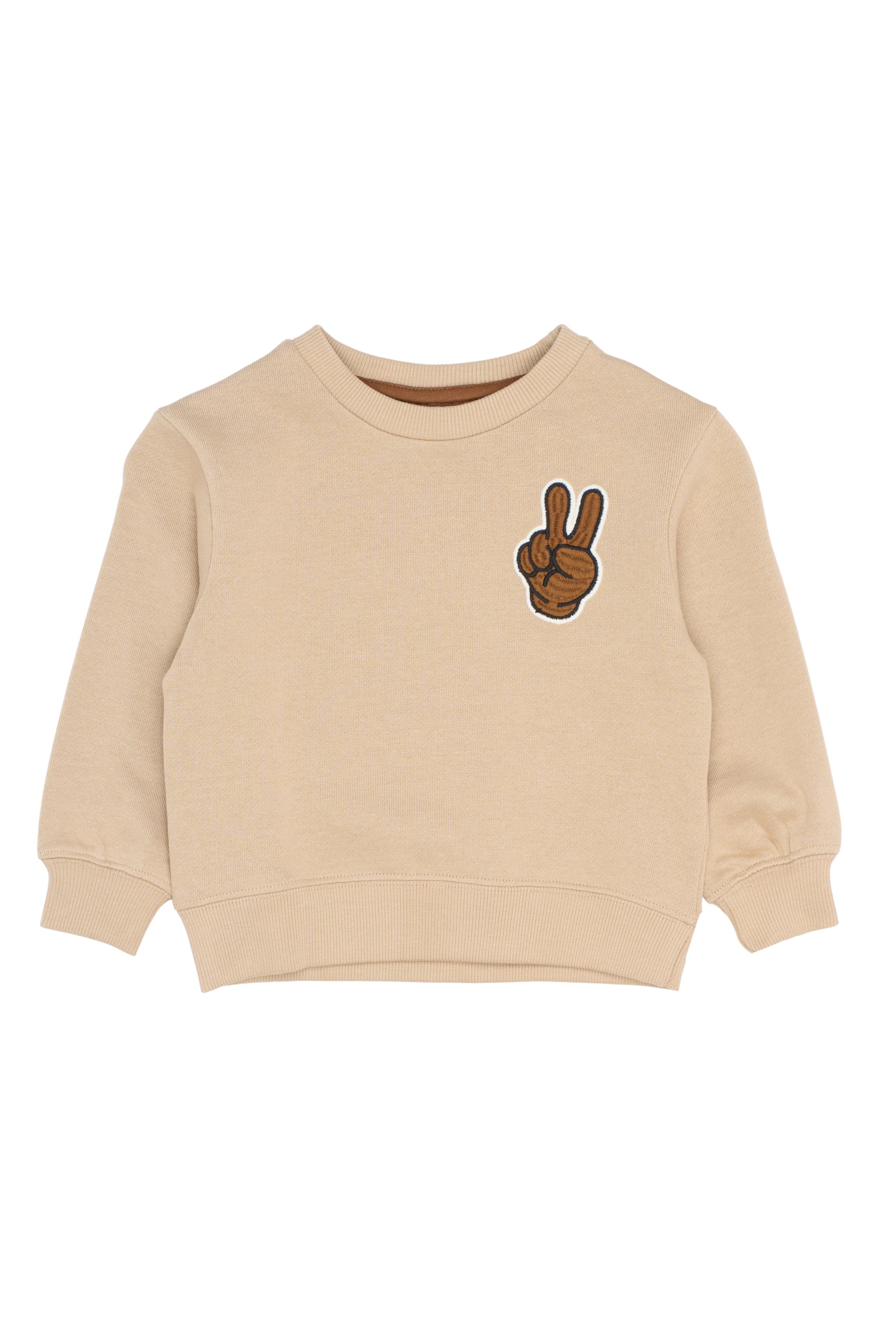 🤎 Phineas OS Sweatshirt – Humus Beige met Smiley Peace | The New Siblings