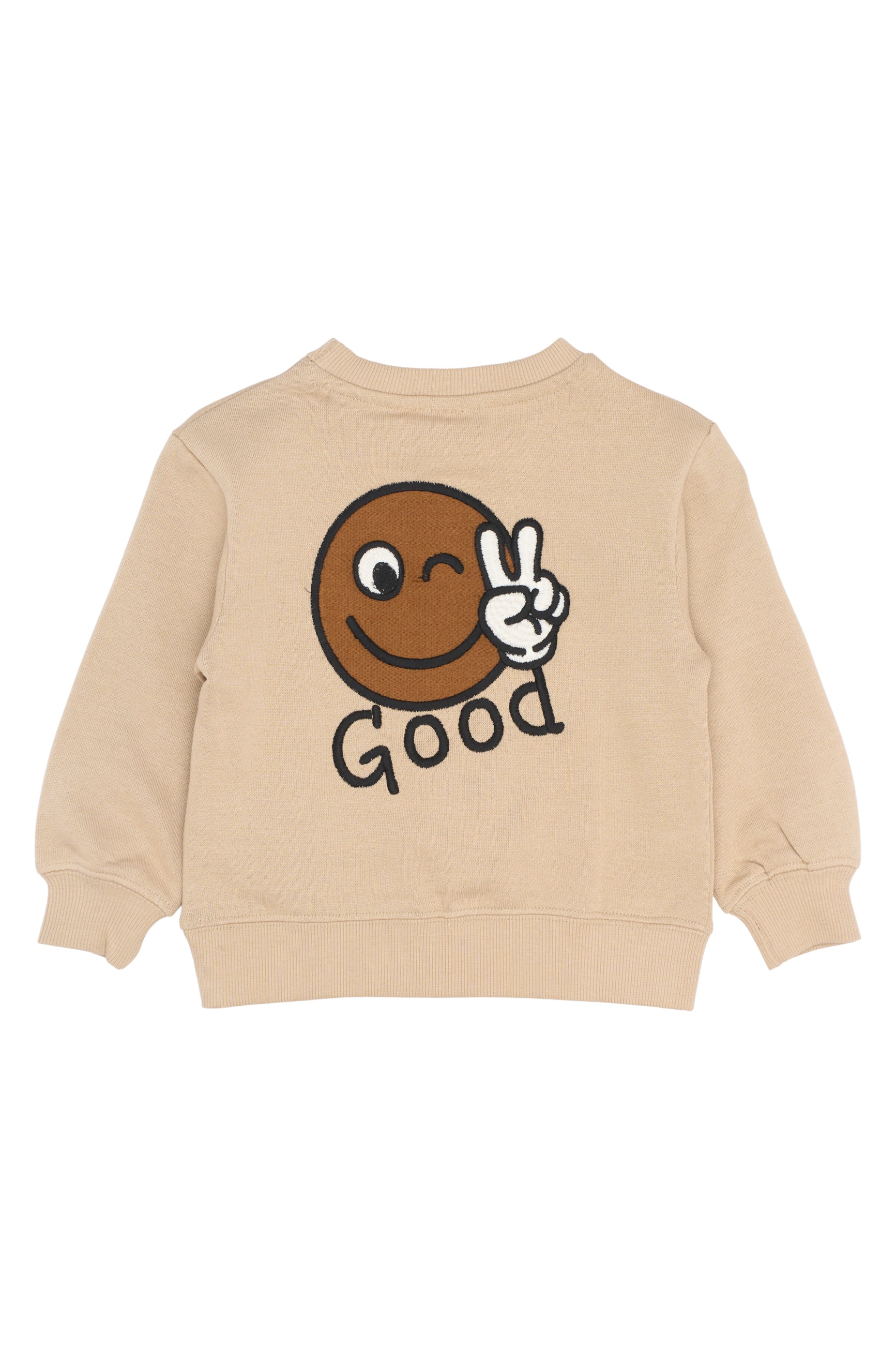 🤎 Phineas OS Sweatshirt – Humus Beige met Smiley Peace | The New Siblings