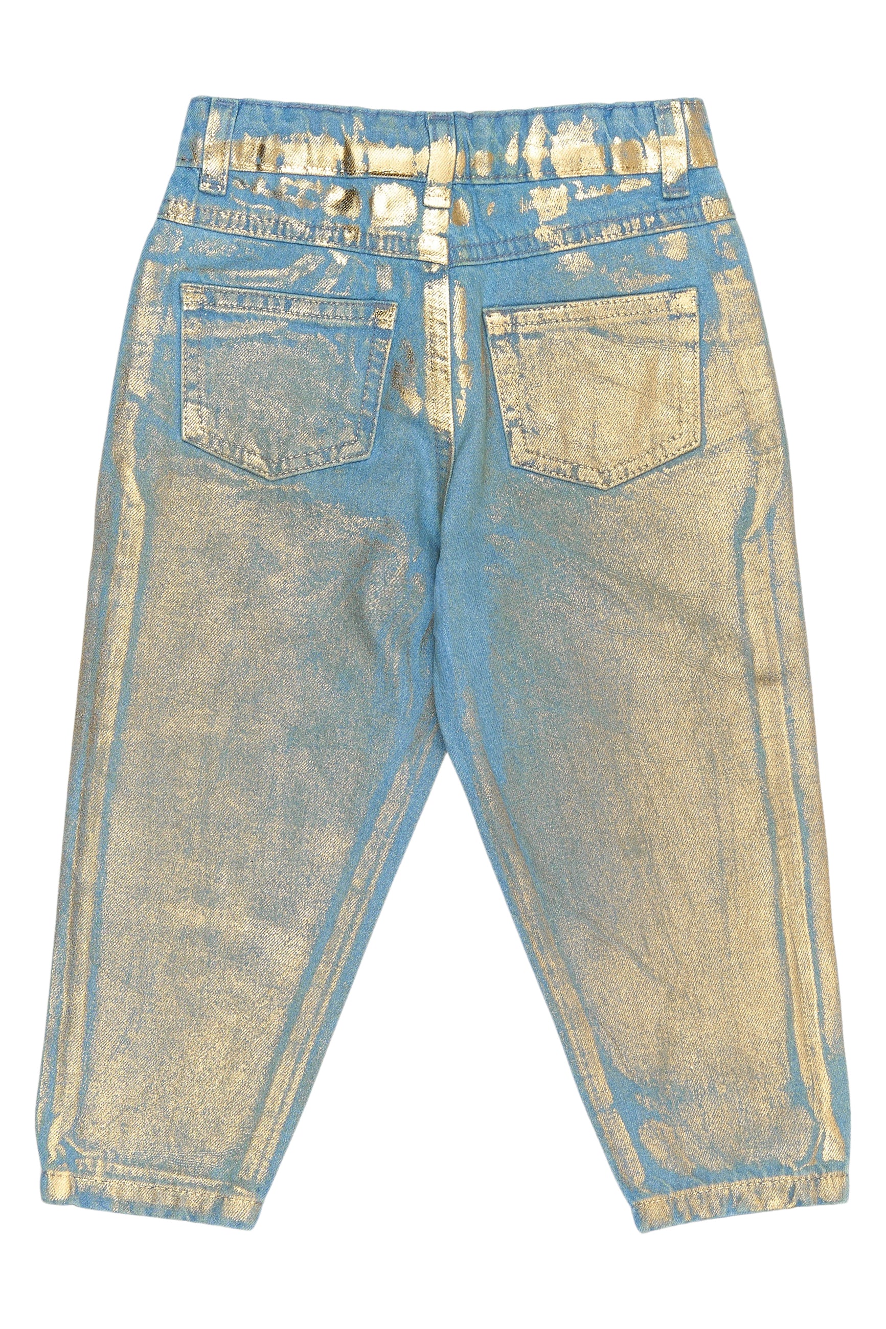 ✨ Roxanne Carrot Jeans – Light Blue Denim met Gouden Shine ✨