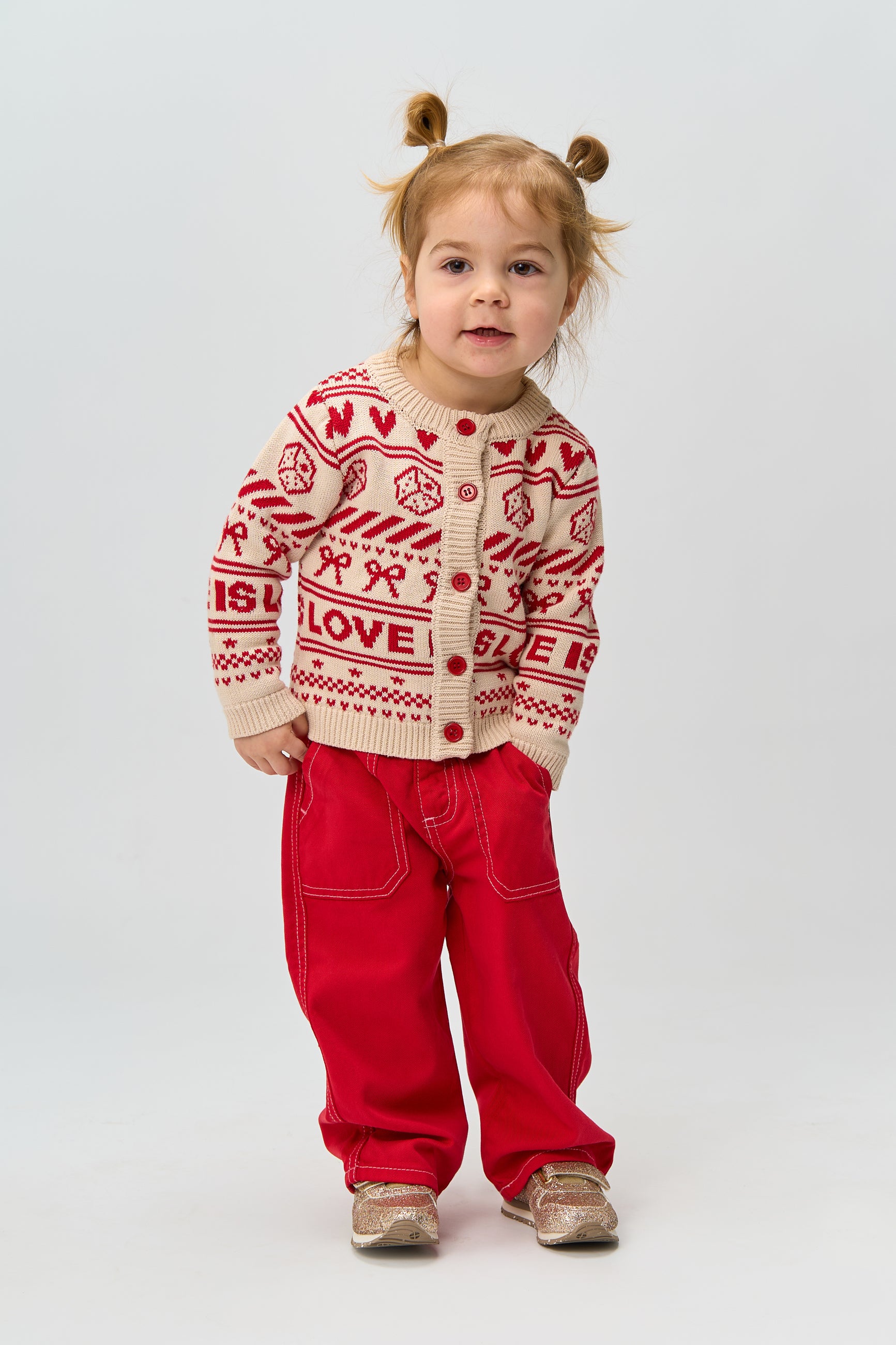 ❤️ Rosaria Wide Pants – Vurig Rood met Witte Stiksels ❤️