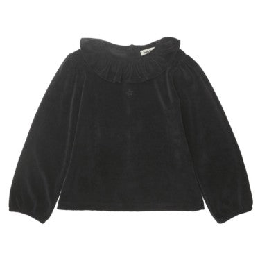 Fluwelen blouse met ruches