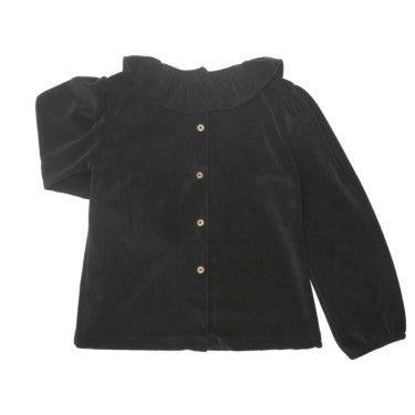 Fluwelen blouse met ruches