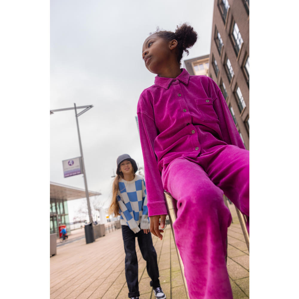 Toffe felroze fluwelen broek van Blue Rebel