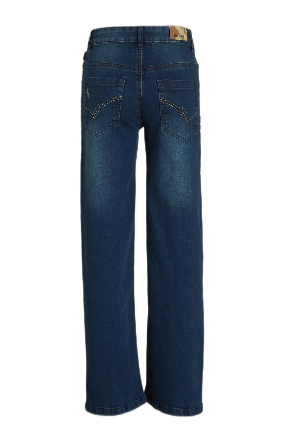 Stoere Blue Rebel jeans voor meisjes in een mooie blauwe kleur en rechte pijpen.