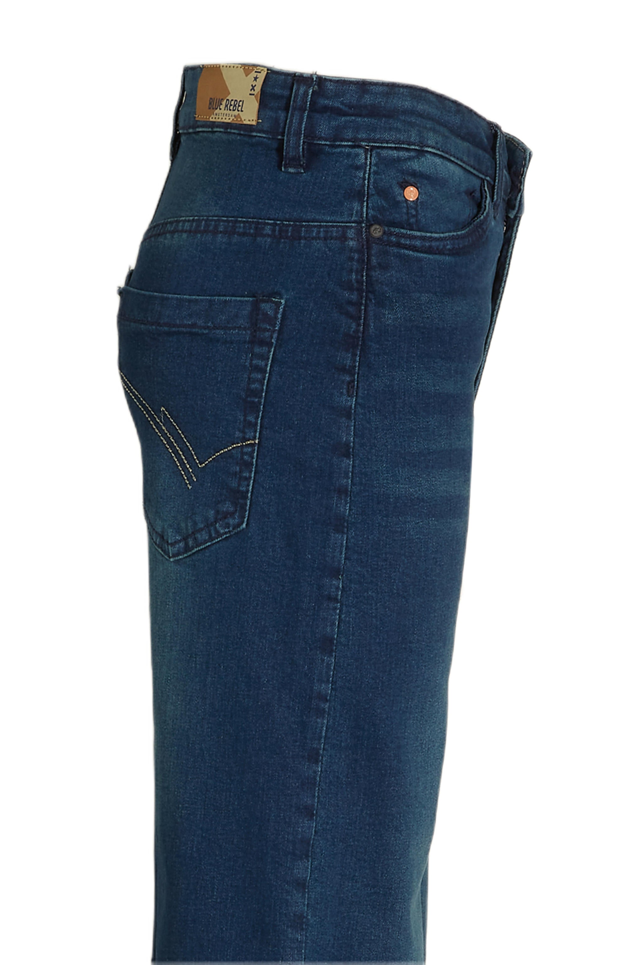 Stoere Blue Rebel jeans voor meisjes in een mooie blauwe kleur en rechte pijpen.