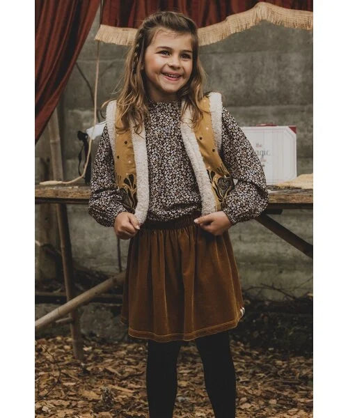 LOOXS Little Velours rokje Oker