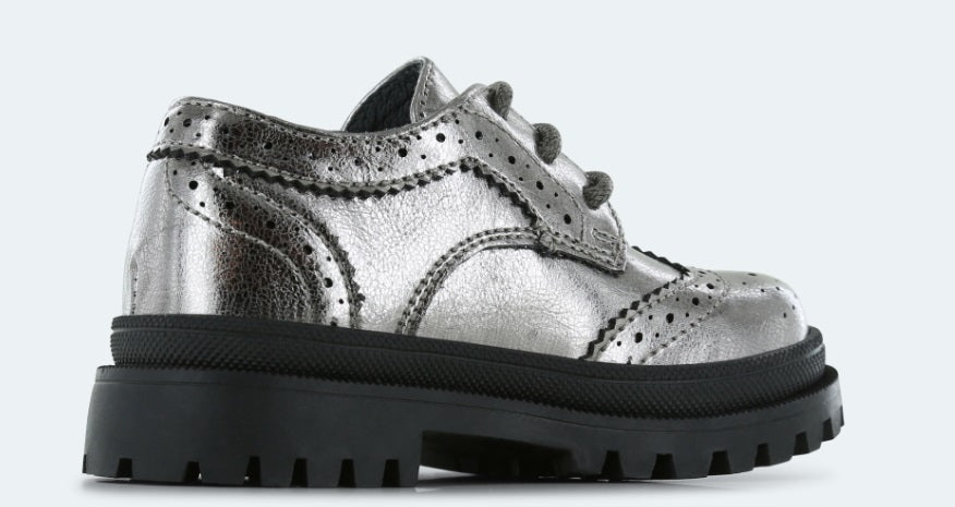 Shoesme zilveren brogue veterschoen