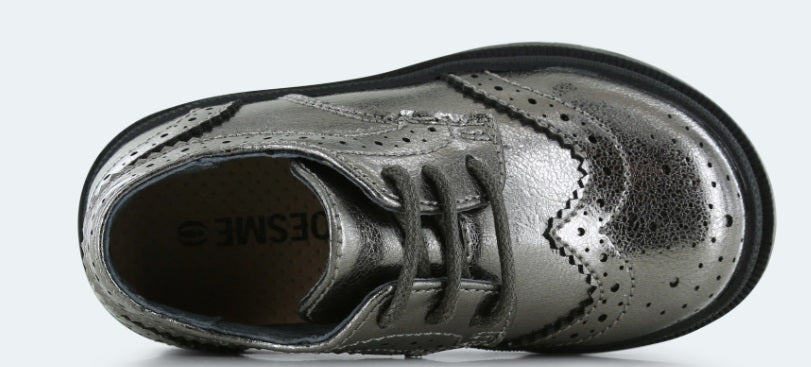 Shoesme zilveren brogue veterschoen