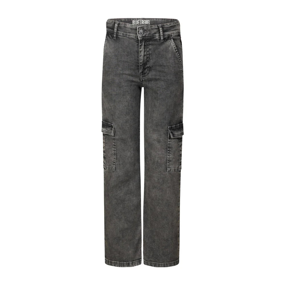 Stoere grijze Blue Rebel jeans heeft een wijde pasvorm